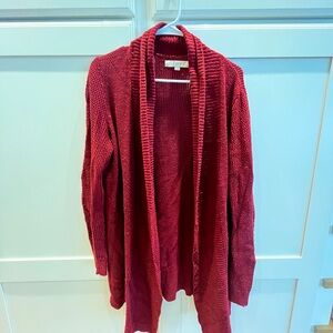 LOFT Rich Red Cardigan Sweater